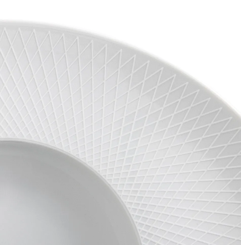 Degrenne Collection Graphique Blanc Classique White Oval Gourmet Plate 32 cm